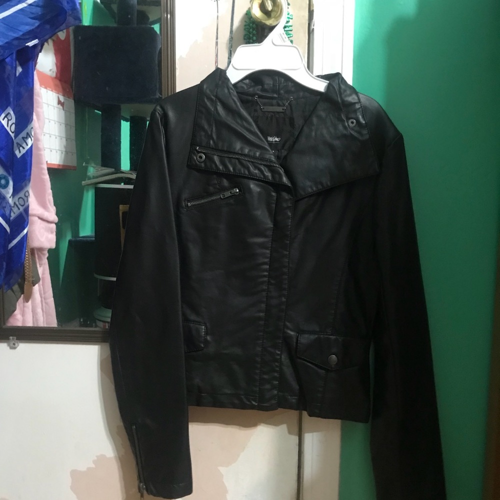 Black leather jacket